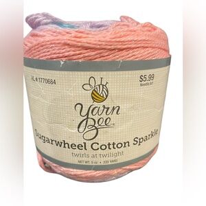 YARN BEE‎ SUGARWHEEL COTTON SPARKLE YARN Twirls At Twilight #160 5 Oz NEW